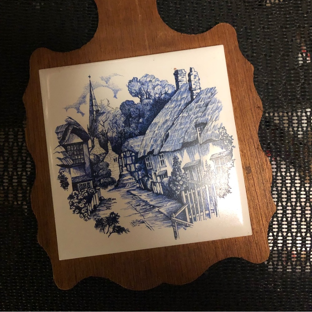 Cottage Art Tile on Wood- 490 $12 or $8 w/offer